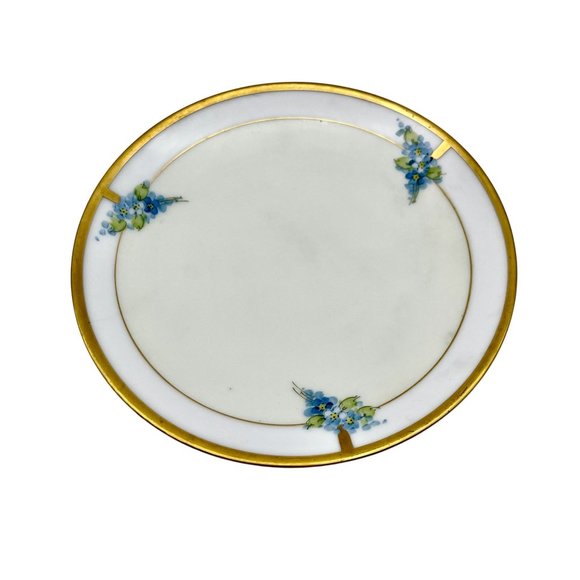 Antique Gold Hand Painted Art Nouveau Deco Floral Plate Thomas Bavaria 1930-39 - Picture 1 of 6
